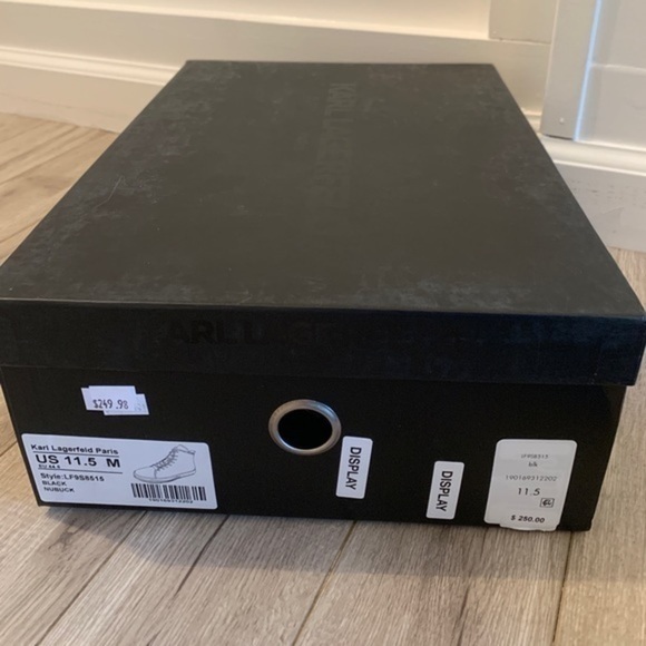 Karl Lagerfeld Shoes Black Nubuck High Tops Sneakers - Picture 9 of 10